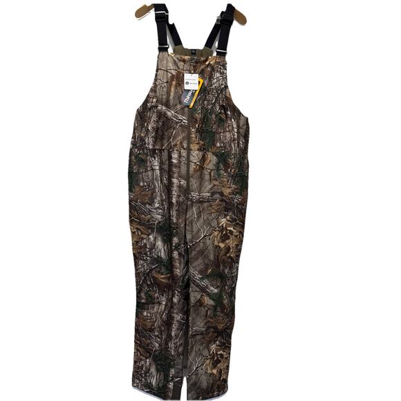 Realtree Men’s Elite Camo Hunting Bib, Water Resistant, 3M Thinsulate - Picture 1 of 15